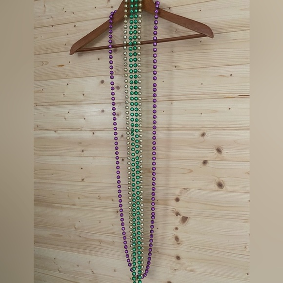 Set of 3 Extra Long MARDI GRAS Colorful Parade Party Necklace Beads - Picture 5 of 6